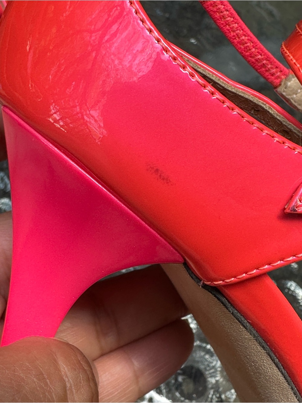 Jimmy Choo Lance Neon Pink Patent Leather Strappy Sandals - Picture 13 of 16